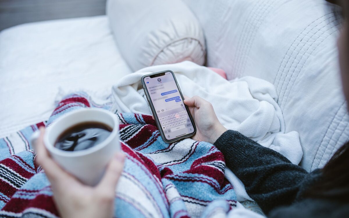 Person using social media on a phone